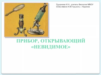 Увеличительные приборы. Устройство ручной и штативной лупы, светового микроскопа. Правила работы с микроскопом