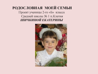 Родословная моей семьи. Фотоальбом
