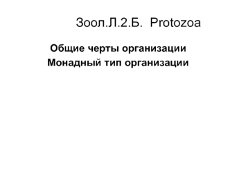 Общие черты организации. Монадный тип организации