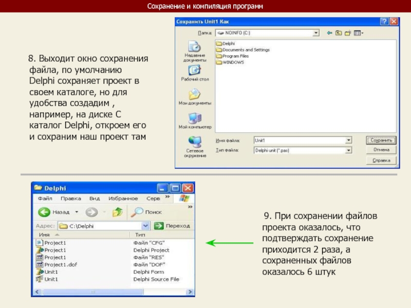 Программа сохраняет файлы. Сохранение файла. Делфи файлы проекта. Файл проекта DELPHI. Окно сохранения файла.