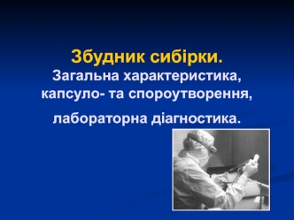 Збудник сибірки. Загальна характеристика, капсуло та спороутворення, лабораторна діагностика