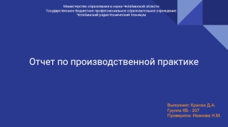 Отчет по производственной практике. Магазин Profmax