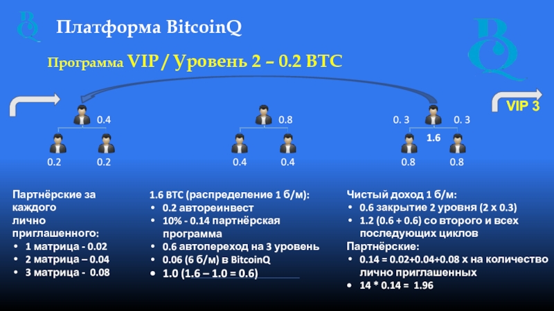 Платформа BitcoinQ Программа VIP / Уровень 2 – 0.2 BTC 0.2 0.2