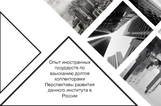 Опыт иностранных государств по взысканию долгов коллекторами. Перспективы развития данного института в России