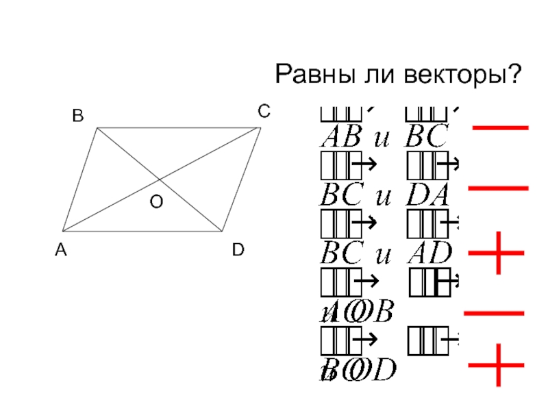 Равны ли векторы