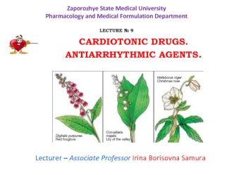 Cardiotonic drugs. Antiarrhythmic agents