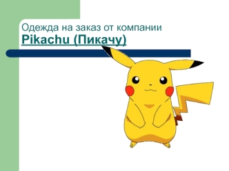 Одежда на заказ от компании Pikachu (Пикачу)