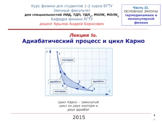 Адиабатический процесс и цикл Карно