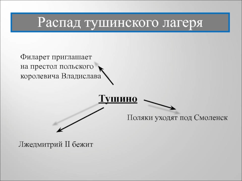 Почему распался тушинский лагерь кратко