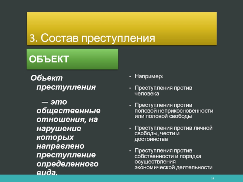 Объекты преступлений по вертикали и горизонтали