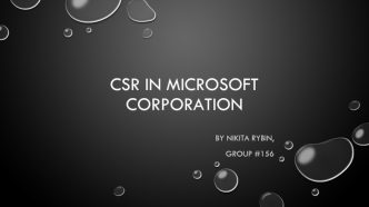 CSR in Microsoft Corporation