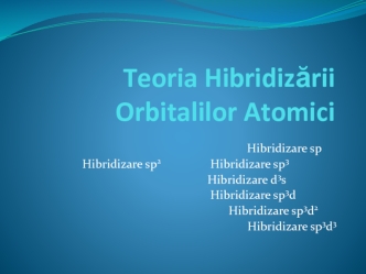 Teoria hibridizării orbitalilor atomici