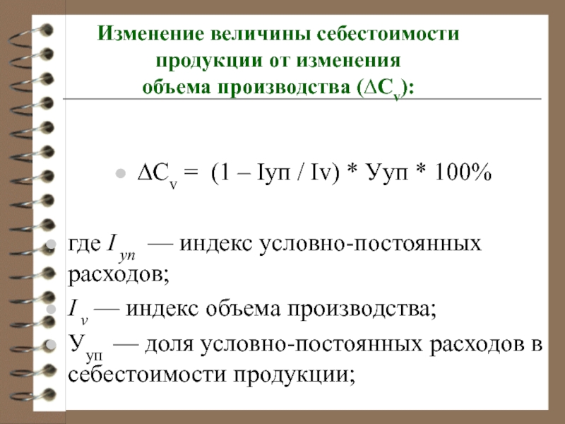 Изменения объема производства