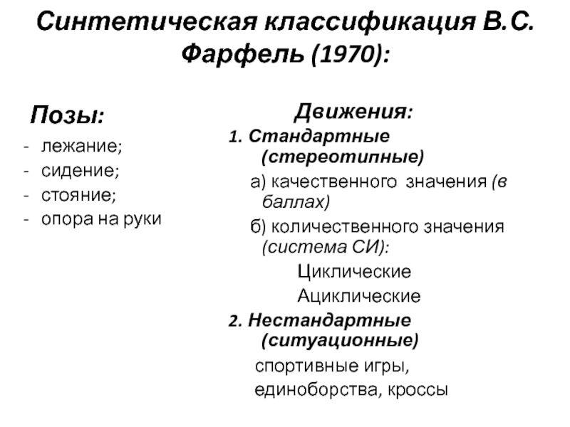 Искусственные классификации. Искусственная классификация. Классификация Фарфеля. Фарфель в.с физиология спорта. Схема классификации упражнений Фарфелю.