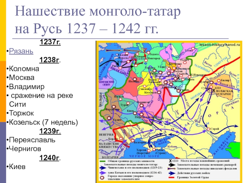 Монголо татарское иго карта