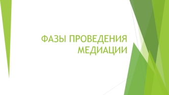 Фазы проведения медиации. Порядок проведения процедуры медиации