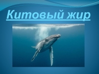 Китовый жир презентация, доклад