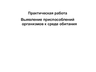 Черты приспособленности организмов к среде обитания