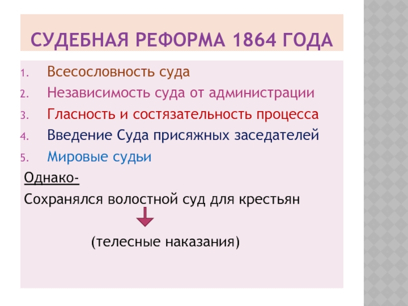 Состязательность сторон в ходе судебного процесса 1864