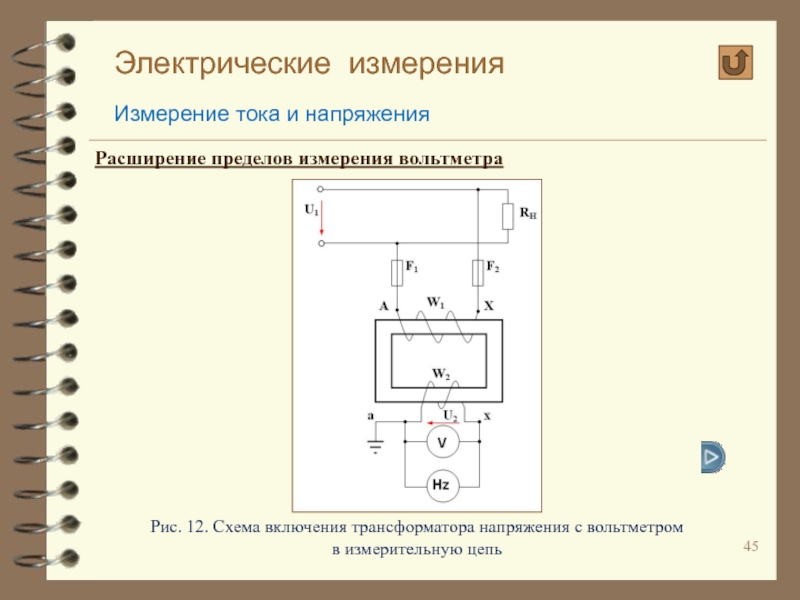 Схема измерений напряжения