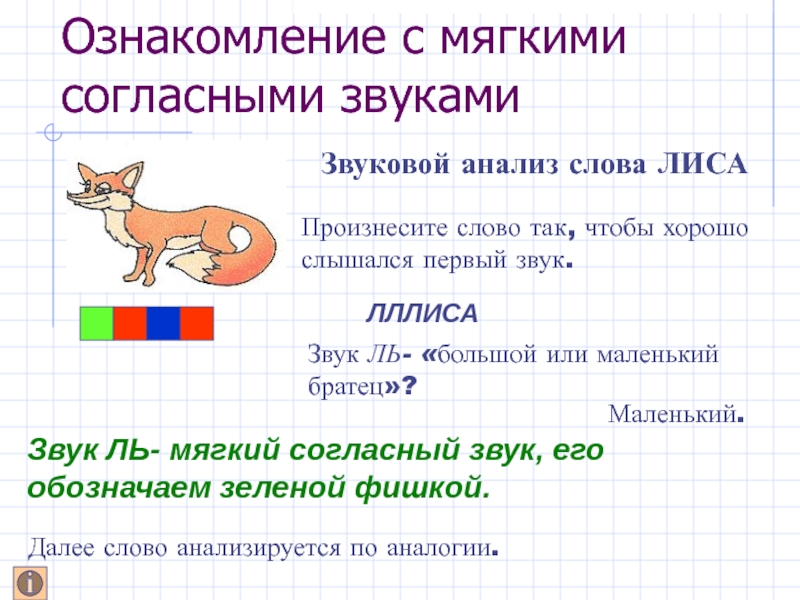 Лисенок схема слова