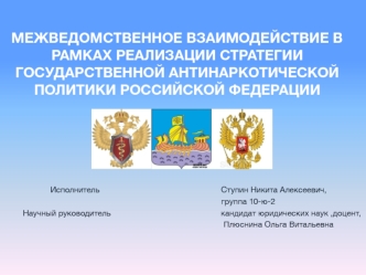 Межведомственное взаимодействие в рамках реализации стратегии государственной антинаркотической политики РФ