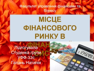 Місце фінансового ринку в фінансовій системі