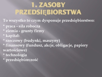 Zasoby przedsiębiorstwa