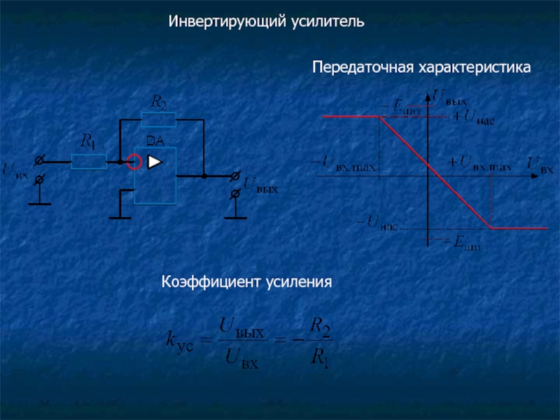 Инвертирующий усилитель. Коэффициент усиления инвертирующего усилителя. Передаточная характеристика инвертирующего усилителя. Инвертирующий усилитель максимальный коэффициент усиления. Коэф усиления инвертирующего усилителя.