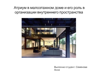 Атриум в малоэтажном доме и его роль в организации внутреннего пространства