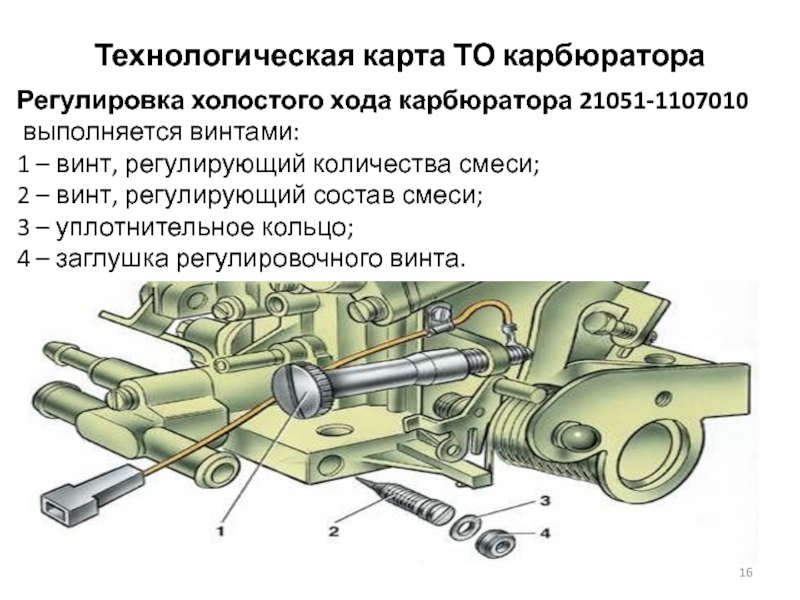 Регулировка холостого хода карбюратора