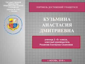 Портфель достижений учащегося. Кузьмина Анастасия Дмитриевна