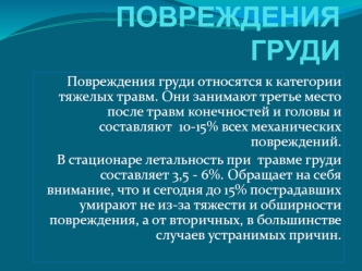 Повреждения груди