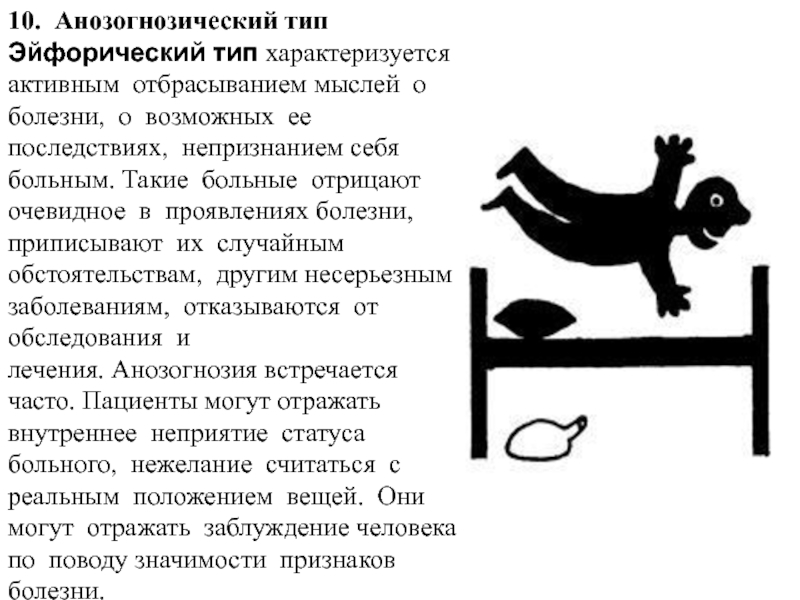 Что характерно для анозогнозического варианта внутренней картины болезни