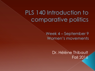 Introduction to comparative politics. Women’s movements