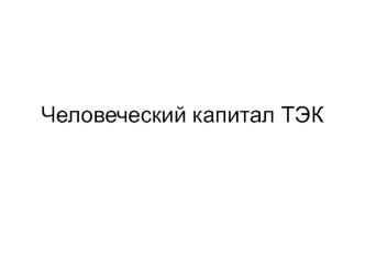 Человеческий капитал ТЭК. Роль ТЭК в экономике страны