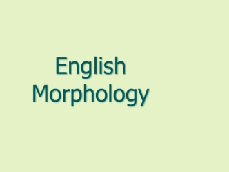 English Morphology