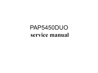 PAP5450DUO service manual