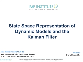 Dynamic models and the Kalman filter