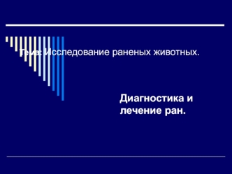 Исследование раненых животных. Диагностика и лечение ран