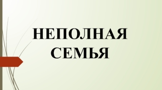 Неполная семья