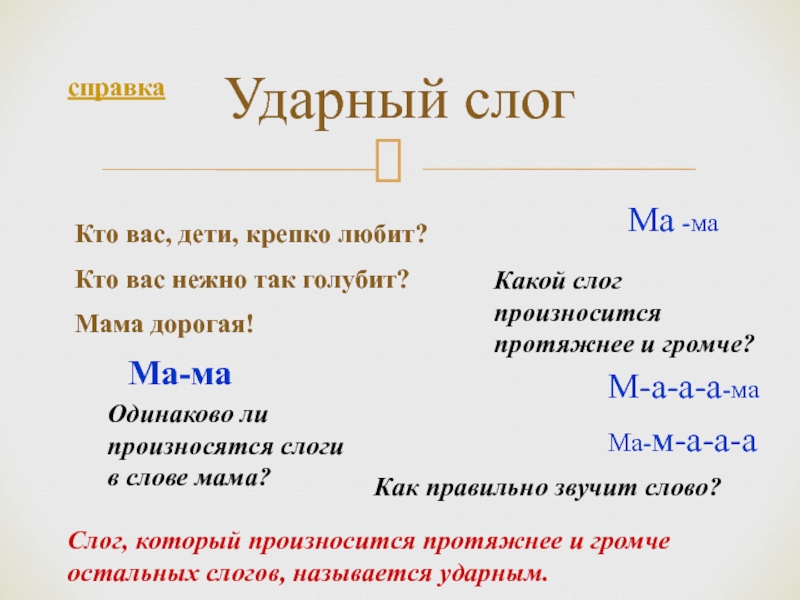 Слоги или слога как правильно говорить. Слоги мама.