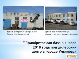 Приобретаемая база в январе 2018 года под дилерский центр в городе Ульяновск