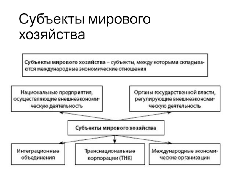 Презентация субъекты мирового хозяйства