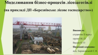 Моделювання бізнес-процесів лісозаготівлі