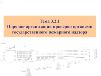 Порядок организации проверок органами государственного пожарного надзора