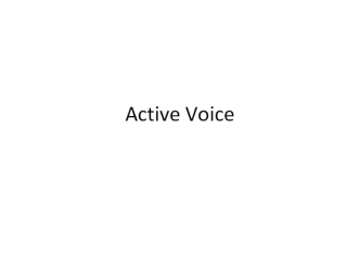 Active voice. Present simple (настоящее простое время)