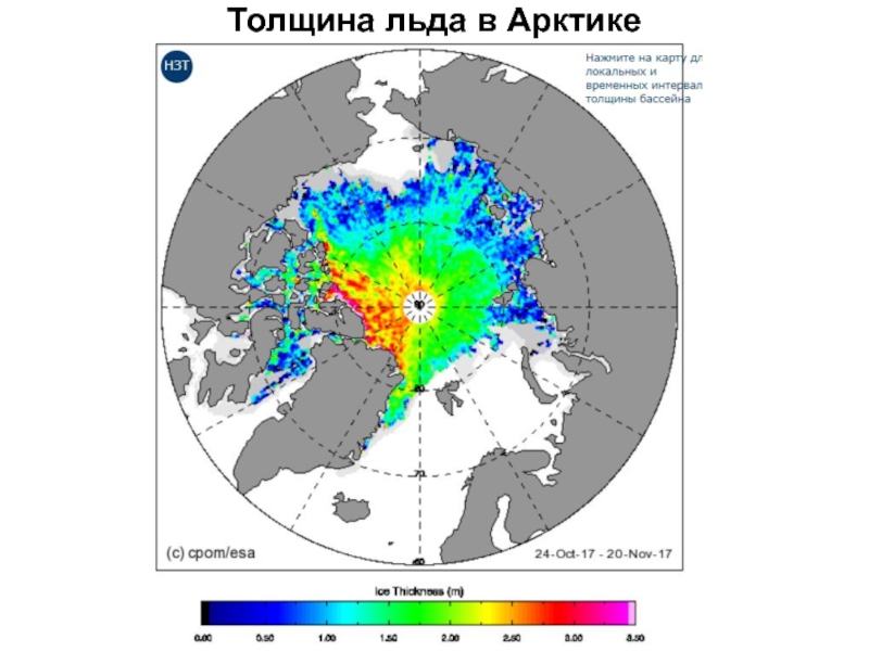 Карта льда в арктике