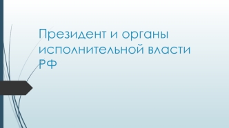 Президент и органы исполнительной власти РФ