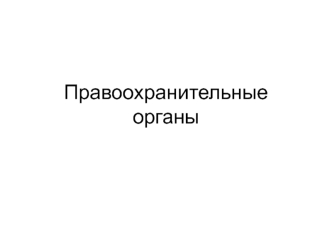 Правоохранительные органы